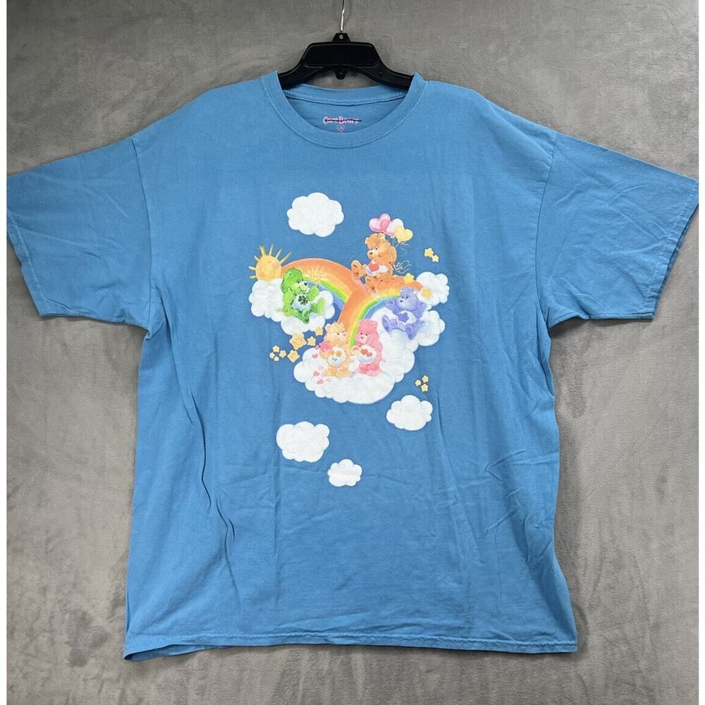 Urban Outfitters Care Bears In The Cloud T Shirt Graphic Blue Size Small Medium